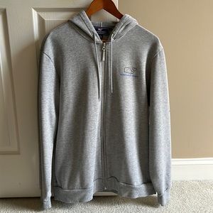 Men’s Grey Vineyard Vines Zip Up Hoodie Size Large